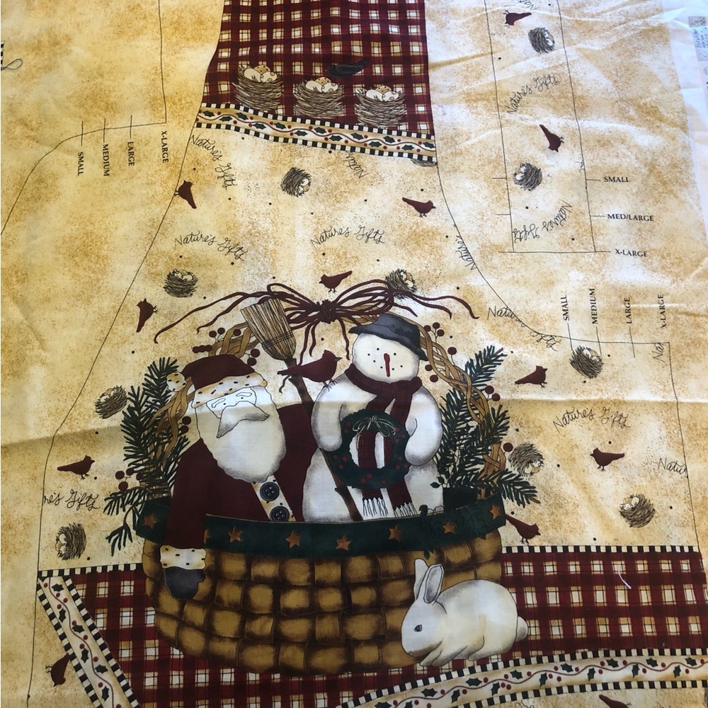 Christmas Vest Panel By Debbie Mumm Sizes S-Xl Vintage Rare Find